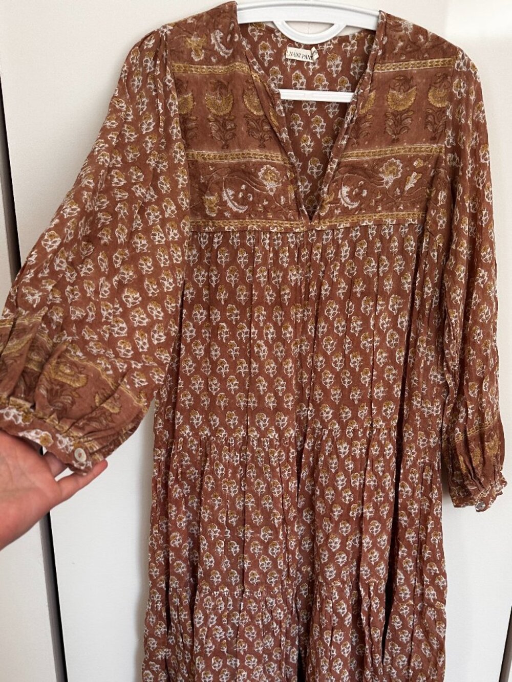 Nani Pani block print midi dress O/S